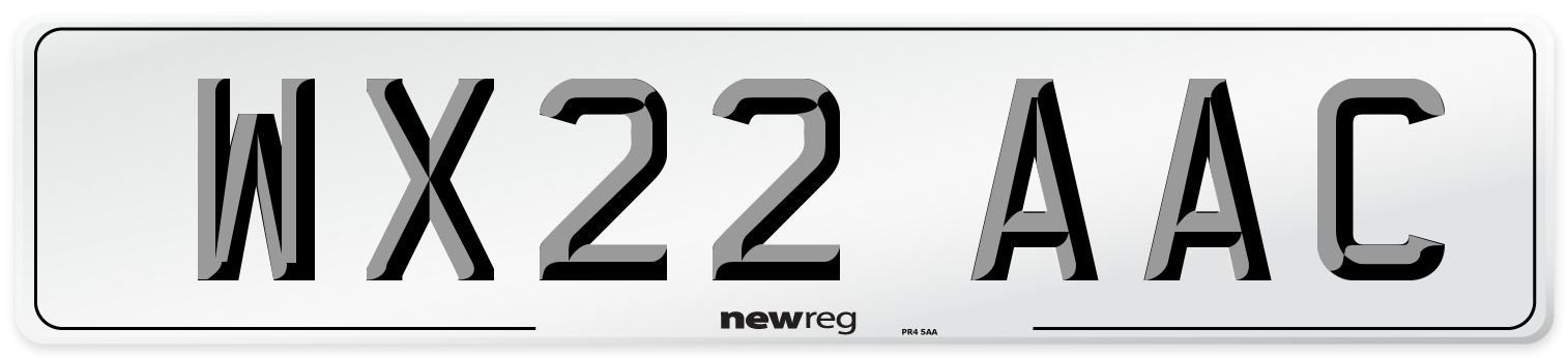 WX22 AAC Number Plate from New Reg